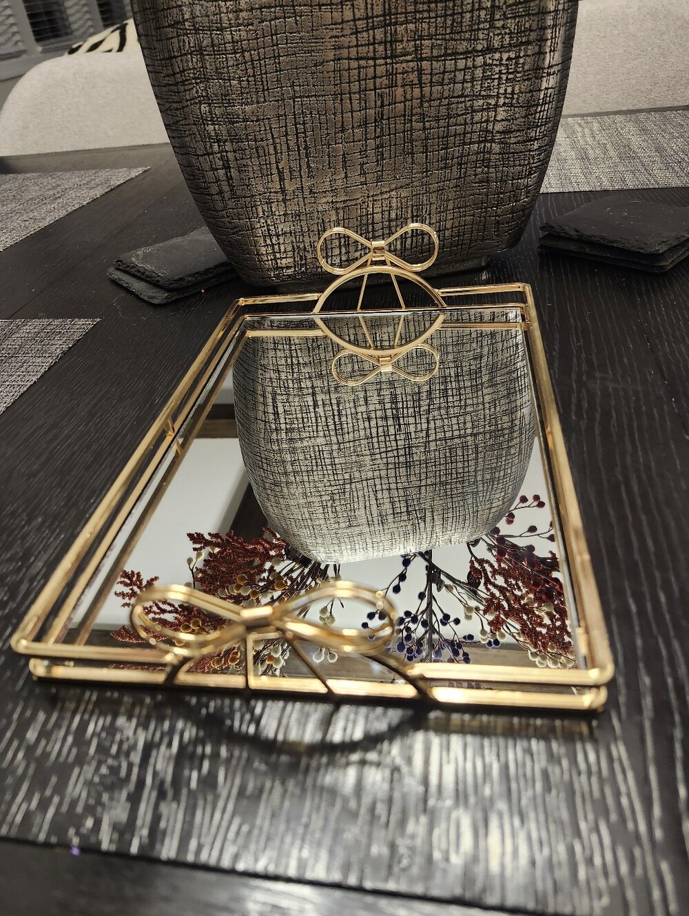 Gold Bow Mirror Tray - Picture 13 of 14